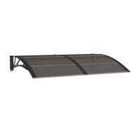 Kaorsrow Auvent de porte noir - 150 x 100 cm - Auvent de porte d'entrée en polycarbonate et aluminium - Auvent pour porte d'entrée - Auvent extérieur avec plaque alvéolaire de 5 mm