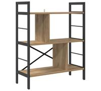 Kaorsrow Bibliothèque 75 x 30 x 91 cm - En bois et acier - Chêne artisanal | Étagère de rangement compacte à 5 niveaux pour salon et bureau au design industriel loft.