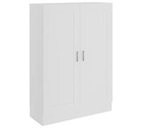 Kaorsrow Bibliothèque blanche 82,5 x 30,5 x 115 cm avec portes en bois | Étagère compacte avec 3 compartiments et 2 portes pour salon, chambre à coucher ou couloir. Offre un espace de rangement