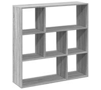 Kaorsrow Bibliothèque de séparation - Gris sonoma - 102 x 29 x 103,5 cm | Étagère flexible avec 7 compartiments ouverts pour salon et chambre à coucher, utilisation polyvalente comme cloison de
