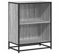 Kaorsrow Bibliothèque grise Sonoma 60 x 35 x 76 cm en bois et métal | Paravent compact avec 2 compartiments et structure en métal stable pour salon, couloir ou bureau.