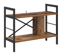 Kaorsrow Bibliothèque industrielle aspect bois vieilli 75 x 30 x 58,5 cm | Étagère de rangement compacte avec 3 compartiments ouverts pour salon, bureau ou couloir dans un style loft élégant.