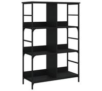 Kaorsrow Bibliothèque noire - 78,5 x 33 x 117,5 cm - 6 compartiments | Étagère industrielle ouverte avec 6 compartiments et protection anti-basculement pour salon, bureau et couloir.