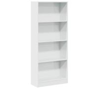 Kaorsrow Bibliothèque sur pied avec 4 compartiments Blanc brillant 60 x 24 | Étagère moderne en bois pour salon, chambre à coucher et couloir, surface facile d'entretien avec beaucoup d'espace de