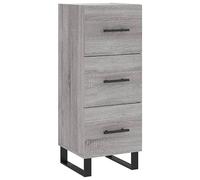 Kaorsrow Buffet avec 3 tiroirs gris Sonoma 34,5 x 34 x 90 cm | Armoire d'appoint compacte avec 3 tiroirs et pieds en métal pour salon et chambre à coucher avec protection anti-basculement.