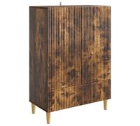 Kaorsrow Buffet en chêne fumé - 66 x 34,5 x 95 cm - Commode en bois | Armoire d'appoint compacte avec portes pivotantes et tiroir pour salon, salle à manger ou couloir. Offre un espace de