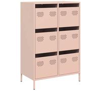 Kaorsrow Highboard Rose 68 x 39 x 101,5 cm Commode en métal avec 6 tiroirs | Armoire d'appoint polyvalente en acier laminé à froid pour le salon et le bureau avec surface facile d'entretien.