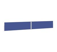 Kaorsrow Store latéral extensible - 170 x 1200 cm - Brise-vue - Protection solaire - Pour terrasse et balcon - Double paroi latérale variable - Tissu textile - Structure en acier - Bleu/gris