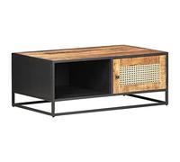 Kaorsrow Table basse 90 x 50 x 35 cm en bois massif de manguier tressé de Vienne