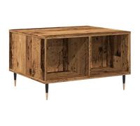 Kaorsrow Table basse aspect bois vieilli 60 x 50 x 36,5 cm | Table basse compacte pour le salon avec quatre compartiments ouverts pour télécommande et magazines.