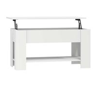 Kaorsrow Table basse réglable en hauteur - Blanc - 101 x 49 x 52 cm | Table de salon fonctionnelle avec fonction Lift Top et compartiment de rangement caché pour un rangement dans le salon.