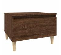 Kaorsrow Table d'appoint tiroir en bois aspect chêne 50 x 46 x 35 cm | Table de chevet compacte de style scandinave pour salon et chambre à coucher avec pieds en bois d'eucalyptus et plateau fermé