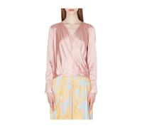 Kaos - 4018 Chemise M/l Croisée En Satin - Femme - Blouses et Chemises - Rose - Taille: 36 FR