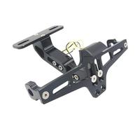 KAOUQWR Support de Plaque D'immatriculation Moto pour Sym Maxsym 400 TL 500 508,Support Arrière Moto,Support de Plaque D'immatriculation Réglable en Alliage D'aluminium,with LED-A