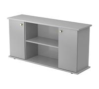 KAPA SB | Sideboard | avec portes - Gris/Argent avec bouton