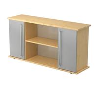KAPA SB | Sideboard | avec portes poignée chrome métal Érable/Argent