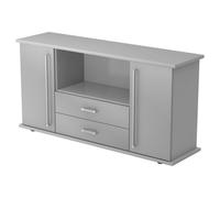 KAPA SB | Sideboard | avec protes et tiroirs - Gris/Argent poignée chrome métal