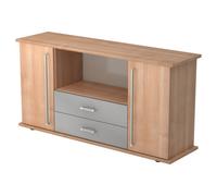 KAPA SB | Sideboard | avec protes et tiroirs - Noyer poignée chrome métal