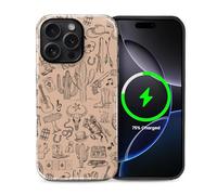 Kapadiy Coque magnétique pour iPhone 16 Pro, compatible avec MagSafe style cowboy vintage, style occidental, hybride double protection en silicone + coque intégrale antichoc en polycarbonate rigide