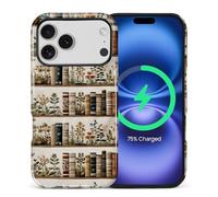 Kapadiy Coque magnétique pour iPhone 17 Pro, compatible avec MagSafe - Motif floral - Hybride - Double protection en silicone rigide et polycarbonate résistant aux chocs - Coque de protection