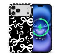 Kapadiy Coque magnétique pour iPhone 17 Pro Max, compatible avec les nœuds MagSafe Esthétique, design noir, double protection hybride en silicone + coque intégrale antichoc en polycarbonate rigide