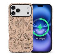 Kapadiy Coque magnétique pour iPhone 17 Pro Max, compatible avec MagSafe Vintage Cowboy Style occidental Design hybride double protection en silicone + coque intégrale antichoc en polycarbonate rigide