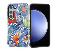 Kapadiy Coque pour Samsung Galaxy S26 Plus, motif léopard cerise, design esthétique, double protection hybride en silicone + coque intégrale antichoc en polycarbonate rigide, coque de protection pour