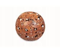 Kapaga - Boule décorative en Rouille pour l'extérieur - Style Vintage - pour Bougies - Motif trèfle - 27 cm