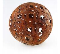 Kapaga - Boules de Jardin en Rouille - Décoration de Jardin Vintage - Rouille - pour Bougies - Boule de décoration de pour l'extérieur - (trèfle 23 cm)