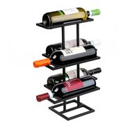 Kapaga Casier à vin, 42 cm de Hauteur, sur Pied, soudé, en métal, Noir, pour 5 Bouteilles, élégant Porte-Bouteilles pour la Maison et Le Bureau