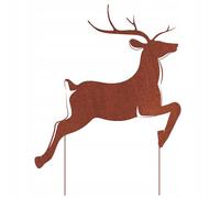 Kapaga - Figurine de jardin en métal rouillé sur pattes à enfoncer - Figurine animale décorative - Décoration de jardin (cerf 2 - Hauteur 74 cm)