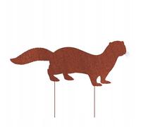 Kapaga - Figurine de jardin en métal rouillé sur pattes à enfoncer - Figurine animale décorative - Décoration de jardin (belette - Hauteur 35 cm)