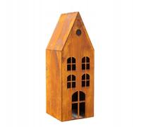 Kapaga Lanternes en métal rouillé - Lanterne d'intérieur - Lanternes de jardin - Bougies - Maison de lanterne - Bougies - Bougeoir - Bougeoir - Lanterne - Pour décoration de chambre, cadeaux - Rouille