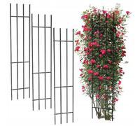 Kapaga - Lot de 3 Treillis pour Plantes grimpantes 150 cm - Tuteur de Jardin en métal - Support pour Plantes grimpantes, Fleurs et arbustes - Treillis extérieur décoratif - Noir
