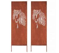 Kapaga - Paravent Métal 2x - 160 cm x 50 cm - Corten - Effet Rouillé Paravent pour Jardin - Élément de Paravent - Mur de Protection - Décoration de Jardin - Clôture - Rouille (Papillon)