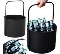 Kapaga - Porte-Bouteilles en Acier Noir 35 cm pour 6 Bouteilles - Casier à Boissons Robuste et Design - Support à bière idéal pour Jardin, Barbecue, apéritif, Pique-Nique ou décoration extérieure
