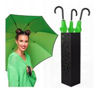 Kapaga Porte-parapluie, carré, en métal, noir, 3 motifs, 16 x 16 x 60 cm, avec bac de récupération d'eau amovible, design moderne pour couloir (Modèle 2)