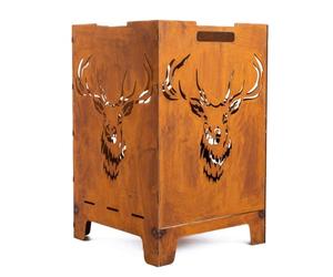 Kapaga - Tonneau de feu Foyer de Jardin en Acier corten - Ø 30cm x 37cm - Foyer Robuste Outdoor & Grill en Optique Rouille, Parfait pour Jardin & terrasse - Corbeille à feu (Rouille 1)