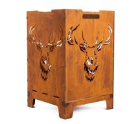 Kapaga - Tonneau de feu Foyer de Jardin en Acier corten - Ø 30cm x 37cm - Foyer Robuste Outdoor & Grill en Optique Rouille, Parfait pour Jardin & terrasse - Corbeille à feu (Rouille 1)