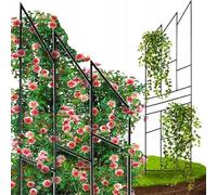 Kapaga - Treillis de 200 cm - Support pour Plantes Grimpantes - Tuteur de Jardin pour Rosiers (Noir)