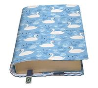 KAPAX FLEX - Couverture de livre, Réglable pour livre broché, Tissu lavable, Impermeable, Protège-livre pour adulte (Swan)