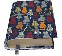 KAPAX FLEX - MOSSO Couverture de livre, Réglable pour livre broché, Tissu lavable, Impermeable, Protège-livre pour adulte (Cats)