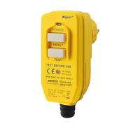 Kaper PRCD Prise de Protection Personnelle, 16 A, 230 V, IP54, Disjoncteur FI Portable avec Courant de Déclenchement de 30 mA, Étanche pour Chantier, Jardin, Camping et Atelier