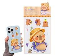 Kapib ala Autocollant 3D en caoutchouc souple pour nombril, occasions polyvalentes, 25 x 13 cm, motif Capybara Squeeze Belly, autocollants animaux, faciles à appliquer et à enlever, pour enfants