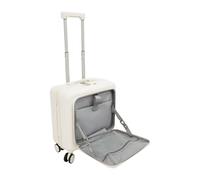KAPIPALA Bagage de voyage 45,7 cm - Valise rigide avec compartiment pour ordinateur portable, port USB, ouverture à 180 ° - Compartiment avant et porte-gobelet - Valise légère à roulettes pour hommes