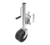 KAPIPALA Double Support Wheel for Trailers up to 907 kg - Height-Adjustable Trailer Support Wheel with 20.3 cm Wheels, Zinc Coating & Mounting Accessories - Ideal for Boats, Caravans & Car Trailers