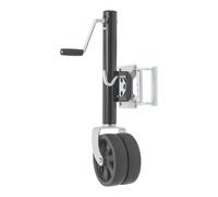 KAPIPALA Roue de soutien double pour remorques jusqu'à 907 kg - Roue de soutien pour remorque réglable en hauteur avec roues de 20,3 cm, revêtement en zinc et accessoires de montage - Idéal pour