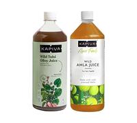 Kapiva Wild Tulsi Giloy Jus 1 l + jus d'amla sauvage Kapiva 1 l | Renforce l'immunité et la digestion | Pack de jus naturel | Amplificateur d'immunité pour adultes | Sans sucre ajouté