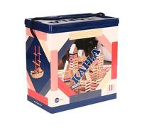 KAPLA - Jeu de Construction avec 120 planchettes en Bois colorés (Nature, Rouge, Rose, Bleu Foncé), Jouet en Bois, dès 2 Ans