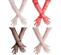 Kapmore Accessoirisez avec style avec 4 longs gants d'opéra transparents en maille : parfaits pour les mariages et les costumes, comme sur l'image, 27.5